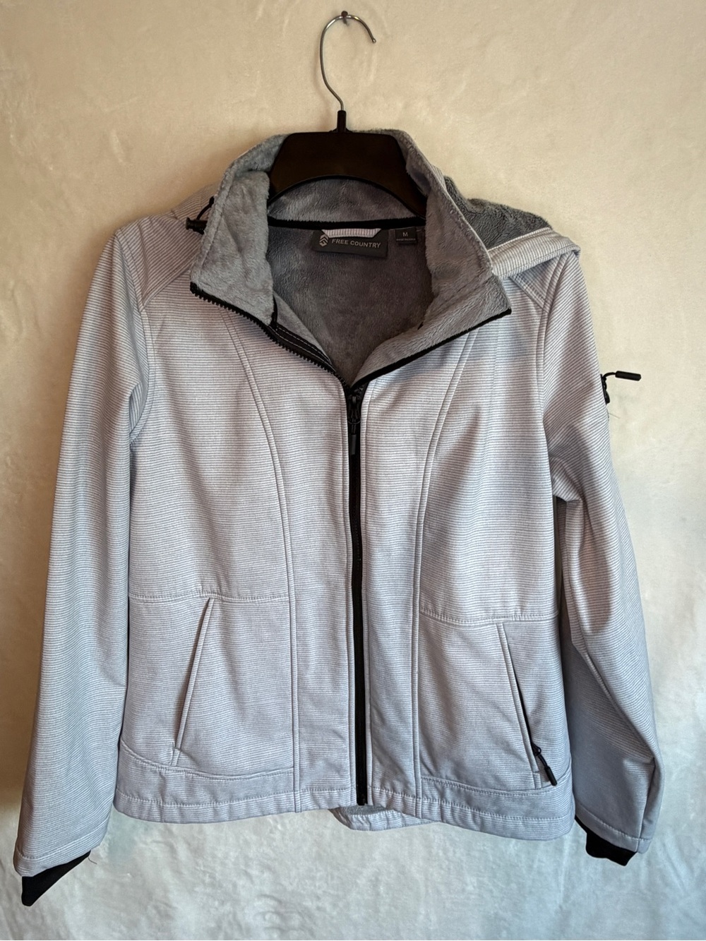 Free Country Women's Light Gray Fleece-Lined Jacket Size Medium